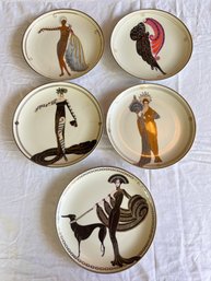 The Franklin Mint House Of Erte SevenArts Limited Edition Collector Plates Set Of 5