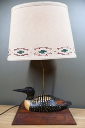 Handmade Wooden Loon Lamp.