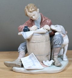 Lladro Norman Rockwell Love Letter Porcelain Sculpture Statue