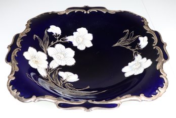 Hutschenreuther Porcelain Cobalt Hohenberg Pedestal Bowl