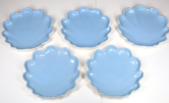 Set Of (5) Catalina Pottery Shell Salad Or Dessert Plates