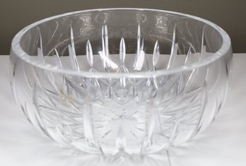 Large Signed Block Lead Crystal Cut Glass Serving Bowl