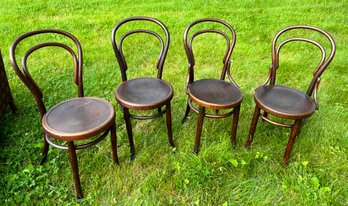 Set Of Four Antique Bentwood Chairs By Mundus And J & J Kohn Ltd.
