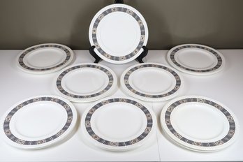 Set Of (15) Wedgwood Asia Black Dinner Plates