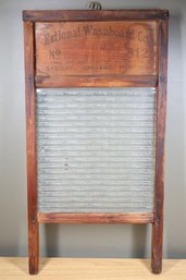 Antique National Washboard Company No. 862 Ribbed Glass Washboard-Rustic