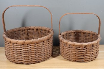 Pair Of Woven Storage Baskets