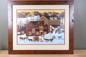 Charles Wysocki  'Pages Bake Shop ' Signed And Framed Canvas Reproduction Artist Proof 9/24