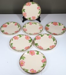 Set Of (7) Franciscan Desert Rose Dessert / Pie Plates