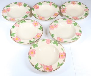 Set Of (6) Franciscan Desert Rose Rim Soup Bowl Made In Staffordshire England