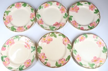 Set Of (6) Franciscan Desert Rose Dinner Plates Made In Staffordshire England