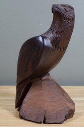 Hand Carved Ironwood Bald Eagle Sculpture