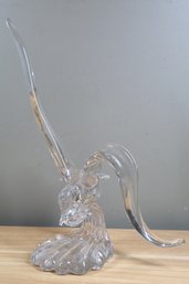 Murano Art Glass Sculpture Bird On Wave Hand Crafted With Signature