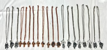 Lot Copper And Stainless Heavy Pendant Necklaces