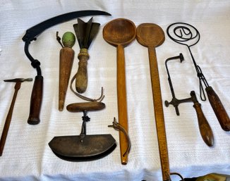 Lot Antique Primitive Tools And Kitchenware