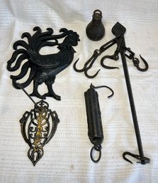 Lot Vintage/ Antique Wrought Iron Scales, Decor & More