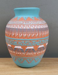 Terry Smith Signed Navajo Pottery Vase