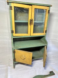 Antique Wooden Salesman Sample Cupboard Hoosier Cabinet