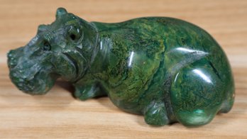 Malachite Hippo Figurine