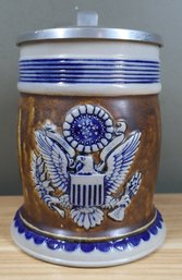 Goebel Merkelbach Salzglasur Lidded Stein Pottery Glaze Finish USA Eagle