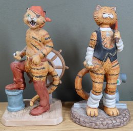 Lot- Skimbleshanks Ceramic Figurine And Growltiger Ceramic Figurine- 1984 Roman Company