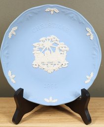 Wedgwood Jasperware Vintage 1995 Blue Christmas Plate- Made In England