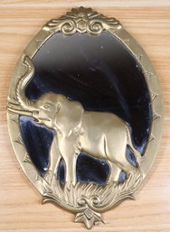 Mid Century Brass Elephant Framed Wall Mirror