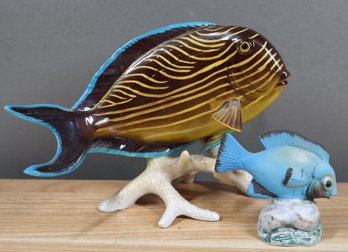 Lot- Goebel Fish Figurine And Sima Porcelain Fish Made In Italy