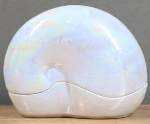 Lenox Porcelain Trinket Box 'Nautilus' 1989 Iridescent Opalescent