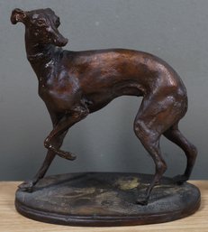 Bronze Greyhound Statuette Signed By P.j. Mene