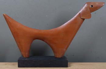 Wooden Dog On Stand