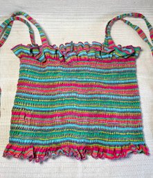 Vintage Ladies Smocked Crop Top Alley Cat By Betsey Johnson Size 11/12