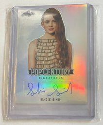 POP CENTURY SIGNATURES AUTHOGRAPHED SADIE SINK STRANGER THINGS COLLECTOR CARD BA-SS1