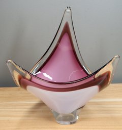 Coquille Art Glass Vase Bowl