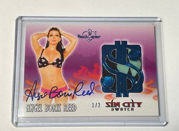 ANGEL BORIS REED  #1 /2 SIN CITY SWATCH ARCHIVE BENCHWARMER 2014 AUTOGRAPHED CARD