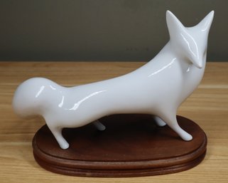 Royal Dux Jaroslav Jezek Porcelain Fox Figurine MCM Mid Century