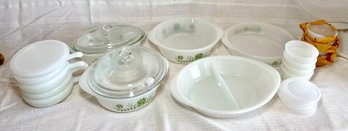 Vintage Glasbake Primrose Dream 31 Pc Overnware Cook-N-Serve Ensemble In Original Box NEW IN BOX