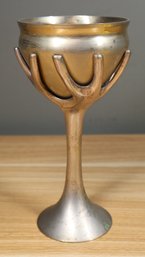 Signed Rosenthal Silver & Gold Plated Tree Of Life Kiddush Cup Goblet