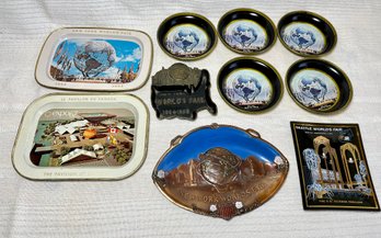 Lot World's Fair Items - Tins, Trinket Trays