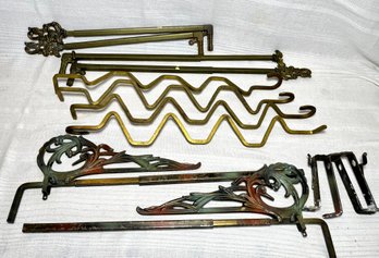 Antique Vintage Cast Iron Metal Swing Arm Curtain Rods Victorian Art Deco