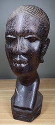 Ebony Wood Carving Princess Bust Sculpture Nigeria