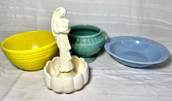 Vintage USA Pottery Ceramic Lot McCoy Yellow Mixing Bowl