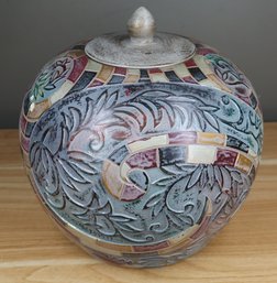 Large Decorative Glazed Ceramic Ginger Vase Vessel