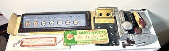 Vintage Office Supplies Adding Machine & Desk Accessories