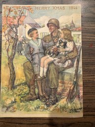 1944 CHRISTMAS CARD FROM SOLDIER WWII DATED NOV. 18 1944 ~ VERY ENDEARING