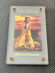 ECHO JOHNSON SIGNED 24-KARAT GOLD KEEPSAKE CARD