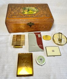 Antique Box, Compacts, Solid Perfume Estee Lauder, Columbia Fifth Ave, Dorothy Gray