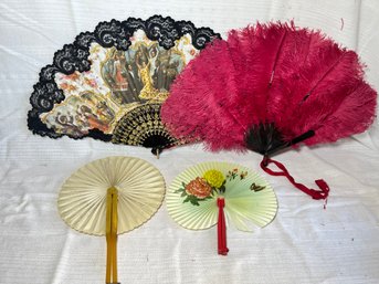 Vintage Asian Hand Fan Lot