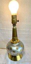 Vintage MCM Space Age Retro Gold Polka Dot Lamp