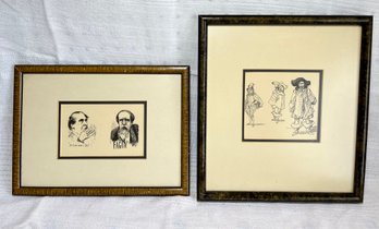 Framed Print Charles Dickens Reading Oliver Twist & As Captain Bobadil