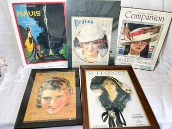 Vintage 1930's Framed Ephemera Sheet Music Magazine Art Framed